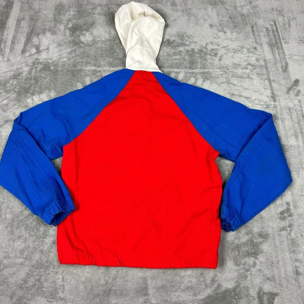 Levi's Vintage Jacket Mens Medium Red White Blue Colorblock Zip Hood‎